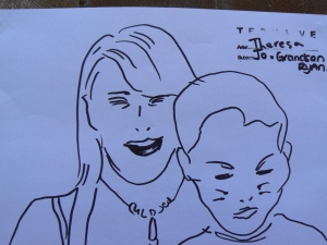 Theresa's double portrait made in the Tedna Ve draw Me booth